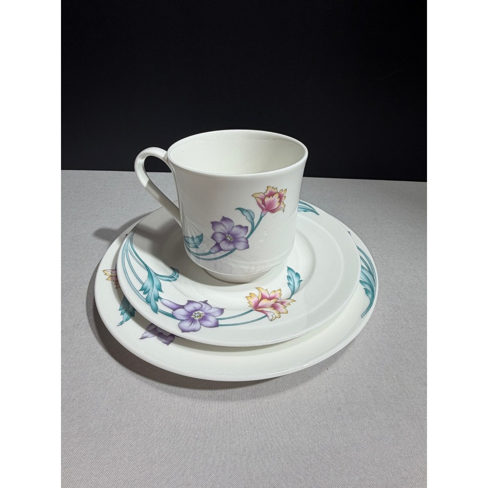 Lenox Decor Isle Royale 3 Piece Tea Set Cup Saucer Plate Floral Japan 7877 - Picture 6 of 10